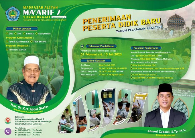 Informasi Penerimaan Peserta Didik Baru MA Ma’arif 7 Banjarwati Tahun Pelajaran 2023/2024