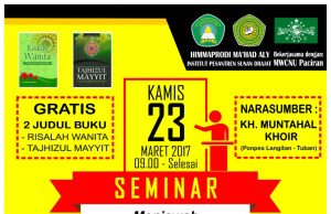 UNTUK UMUM! Seminar Problematika Haidl & Pelatihan Merawat Janazah